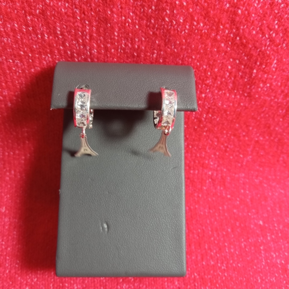 925 Sterling Silver‎  Cubic Huggie Hoop Small Earrings Men Women - Picture 6 of 7